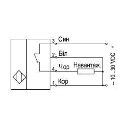Підмикання датчиків ОК50 з програмованим виходом у конфігурації PNP-NС