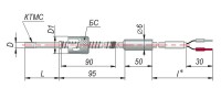 Конструктивное исполнение термопар с кабельным выводом модель 464, 234