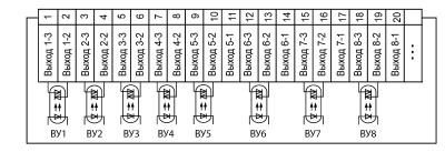 Схема подключения симисторных оптопар прибора ТРМ138-С в корпусе Щ7
