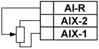 Схема підмикання датчика положення резистивного типу 0…900 Ом або 0…2000 Ом