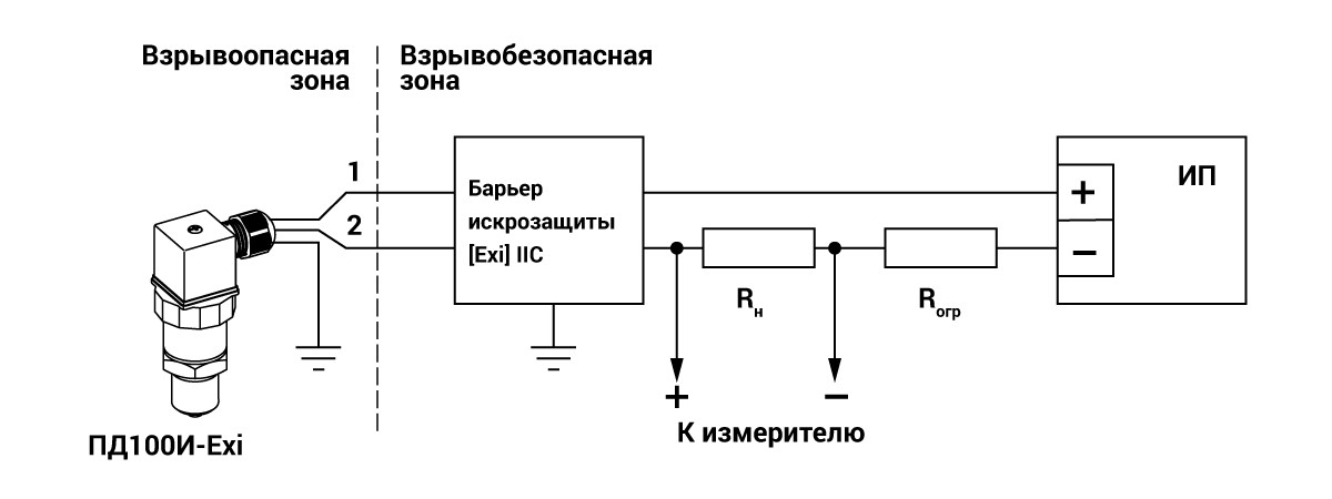 Схема подключения ПД100И-EXIA